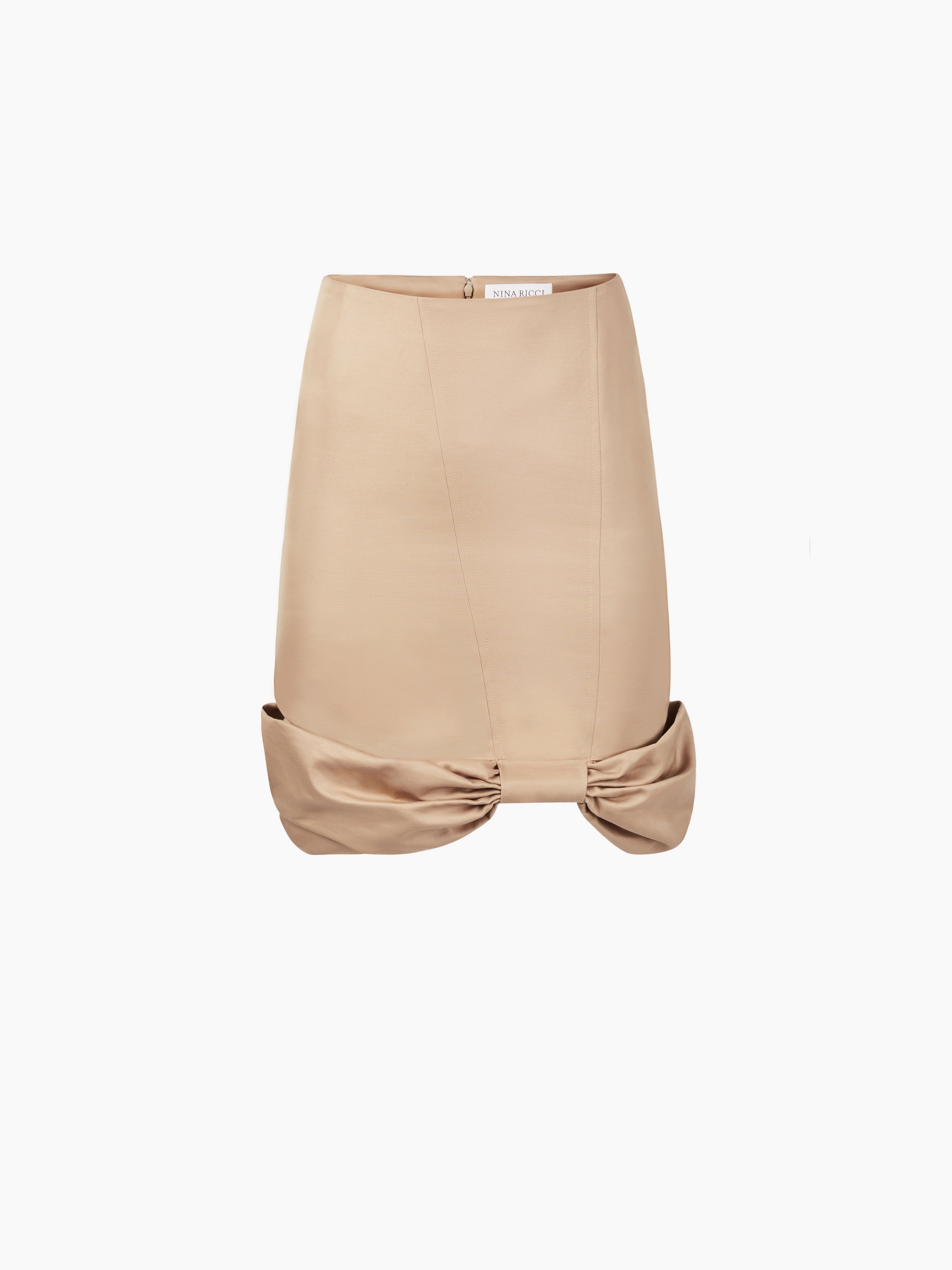 COTTON BOW PEPLUM MIDI SKIRT - 4