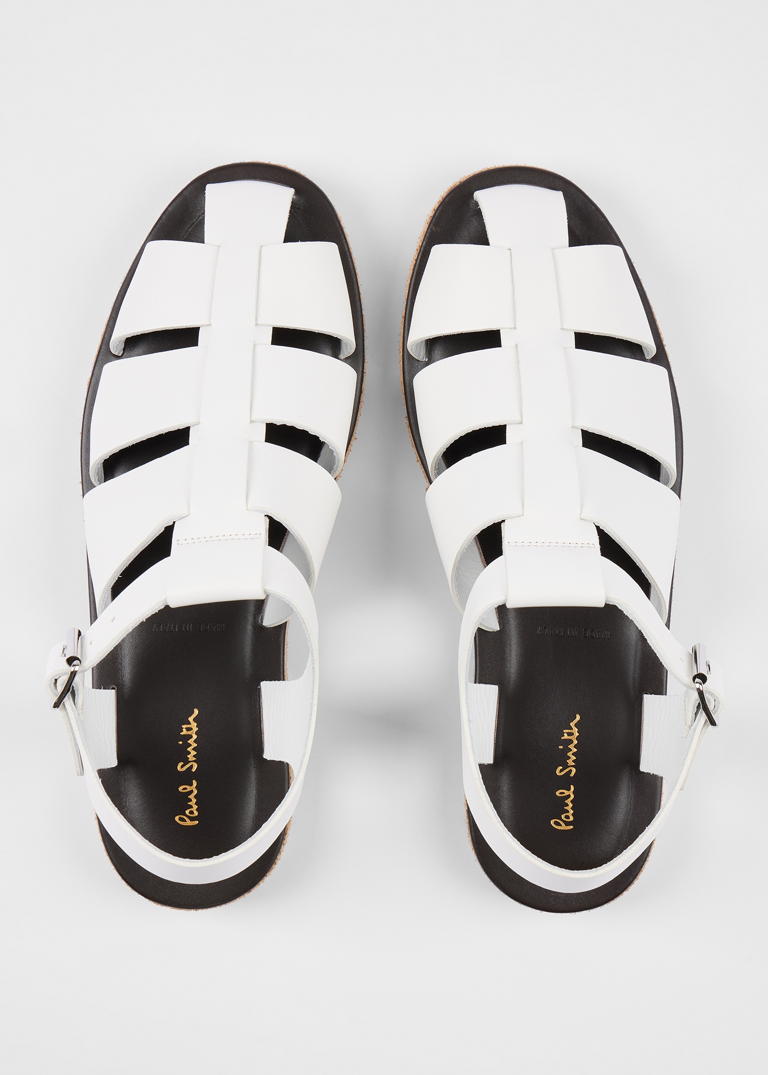 White Leather 'Sandoval' Fisherman Sandals - 5