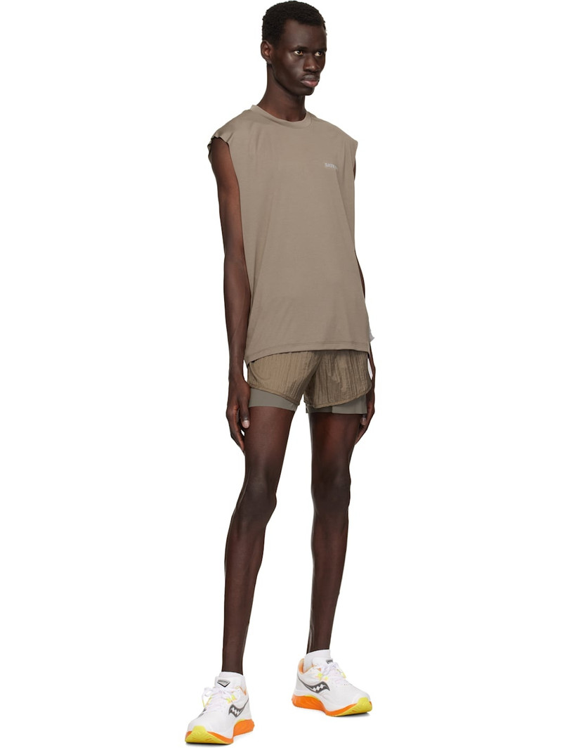 SATISFY Taupe Rippy 3 Trail Shorts outlook