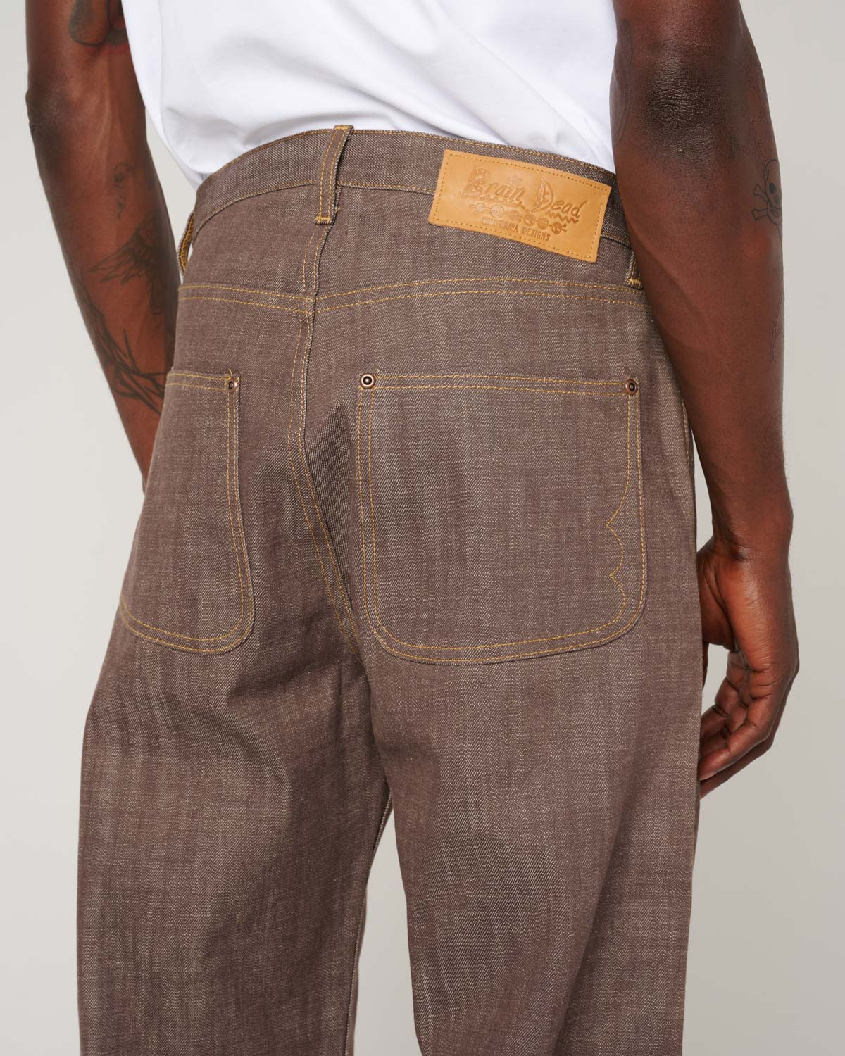 Type 00 14.5oz Selvedge Denim Pant - Brown - 11
