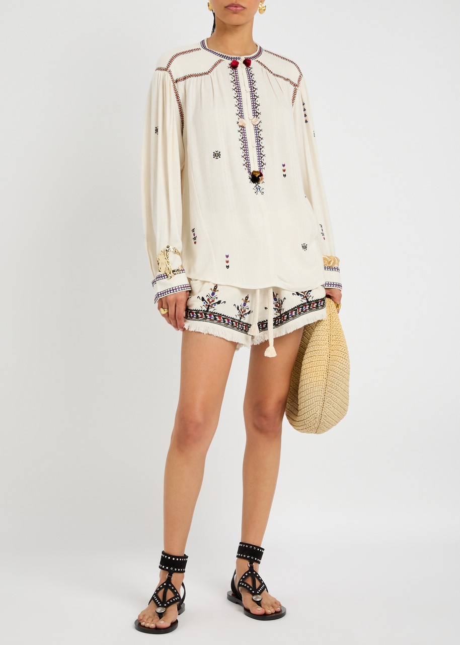 Isabel Marant étoile Pelson Embroidered Woven Blouse - 4
