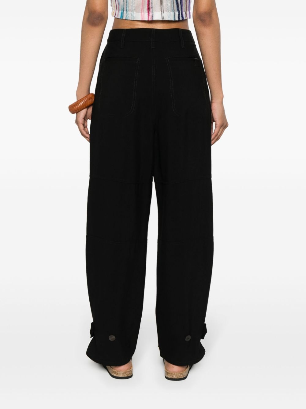 Anagram-tab tapered trousers - 4