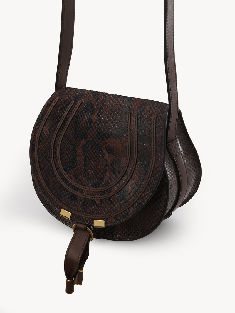Chloé SMALL MARCIE SADDLE BAG IN PYTHON-EFFECT LEATHER outlook