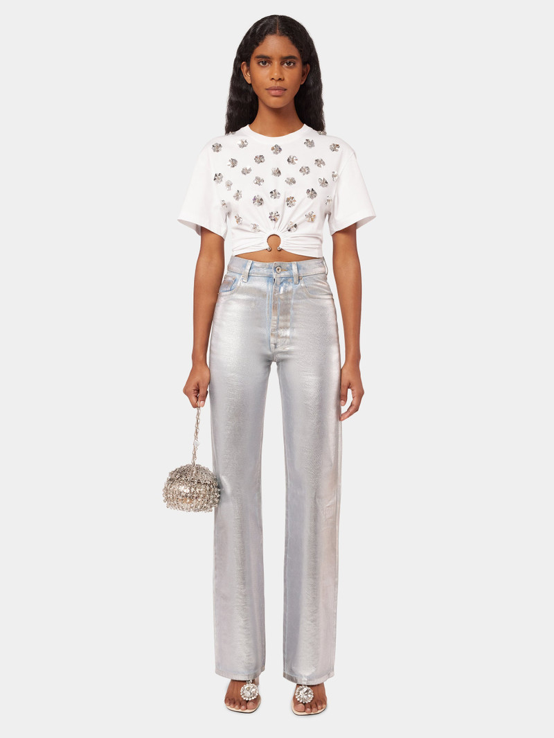 rabanne STRAIGHT JEANS WITH METALLIC PAINT EFFECT outlook