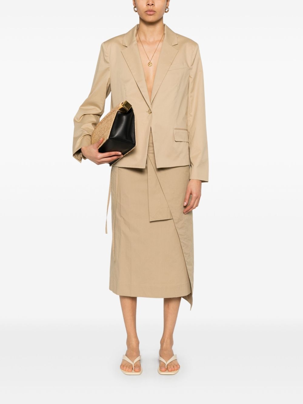 cotton single-breasted blazer - 2