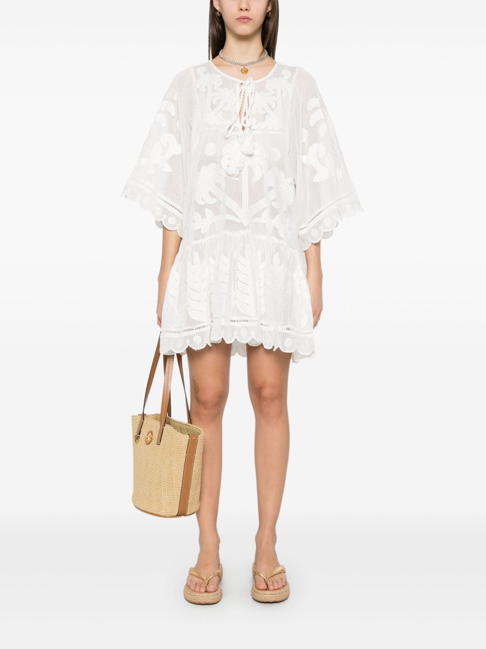 motif-embroidered mini dress - 2