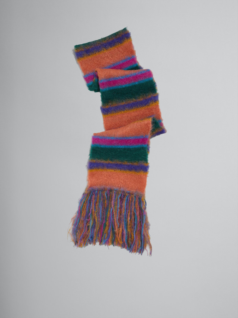 MULTICOLOUR STRIPED MOHAIR AND WOOL SCARF 1