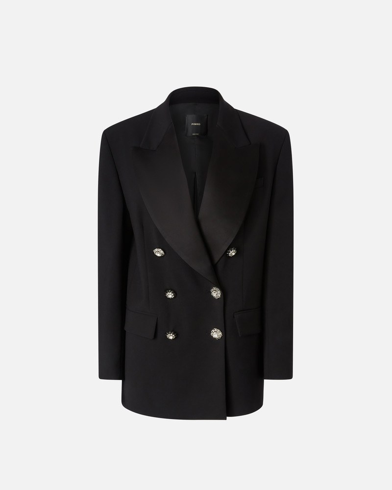 ELEGANT BLAZER WITH PIN AND JEWEL BUTTONS 1