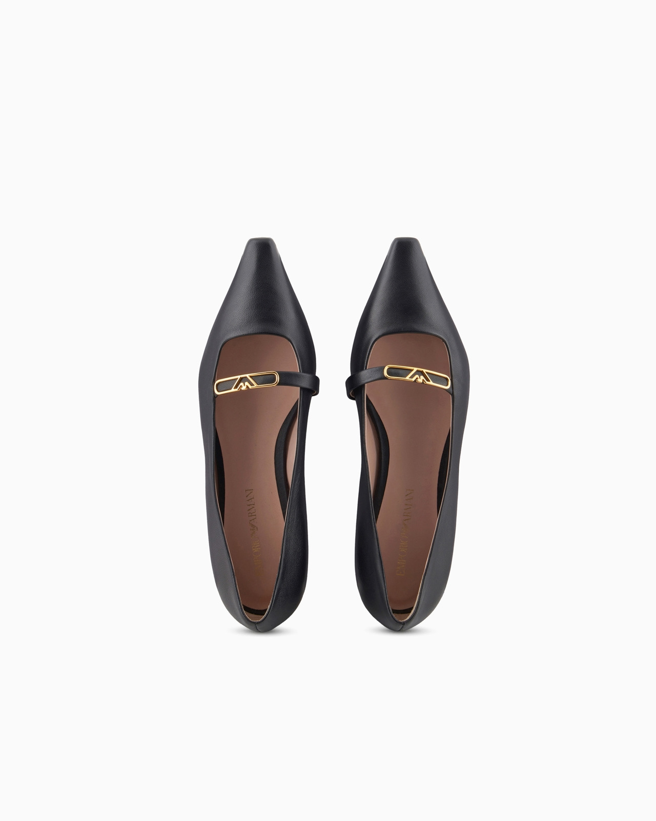 Nappa-leather pointed-toe ballerinas with eagle plate - 3