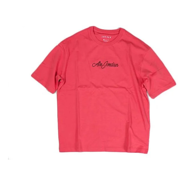 Air Jordan Cursive Logo Sports Short Sleeve Red CD5607-605 - 1