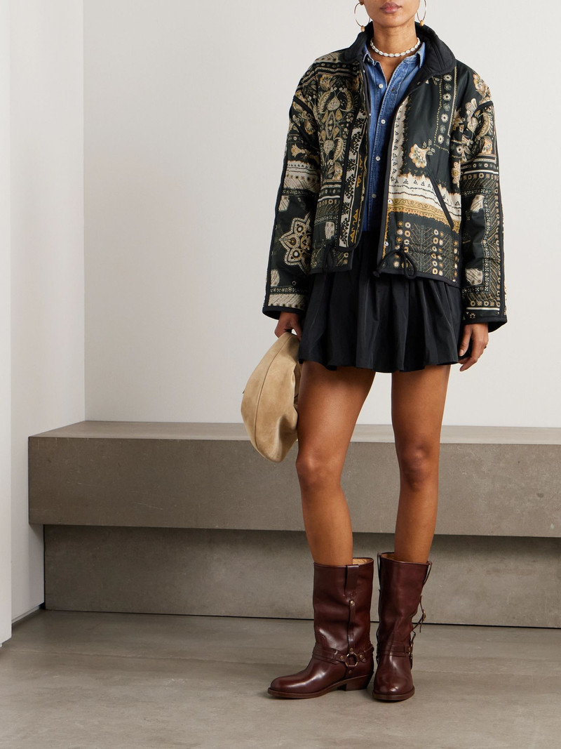 Isabel Marant Étoile Granger padded printed shell jacket Black outlook