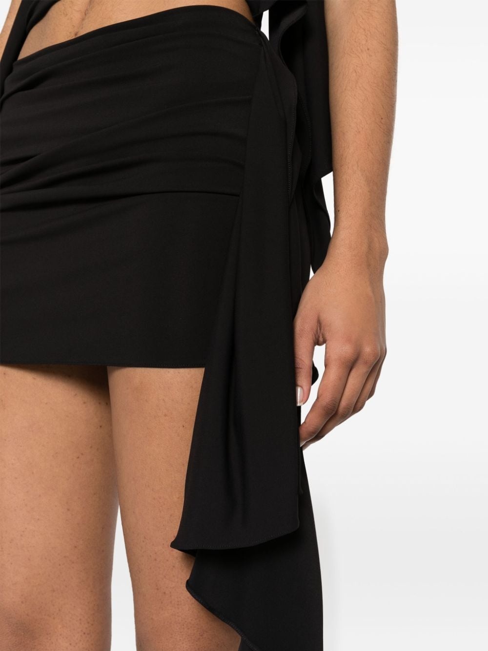 draped jersey mini skirt - 5