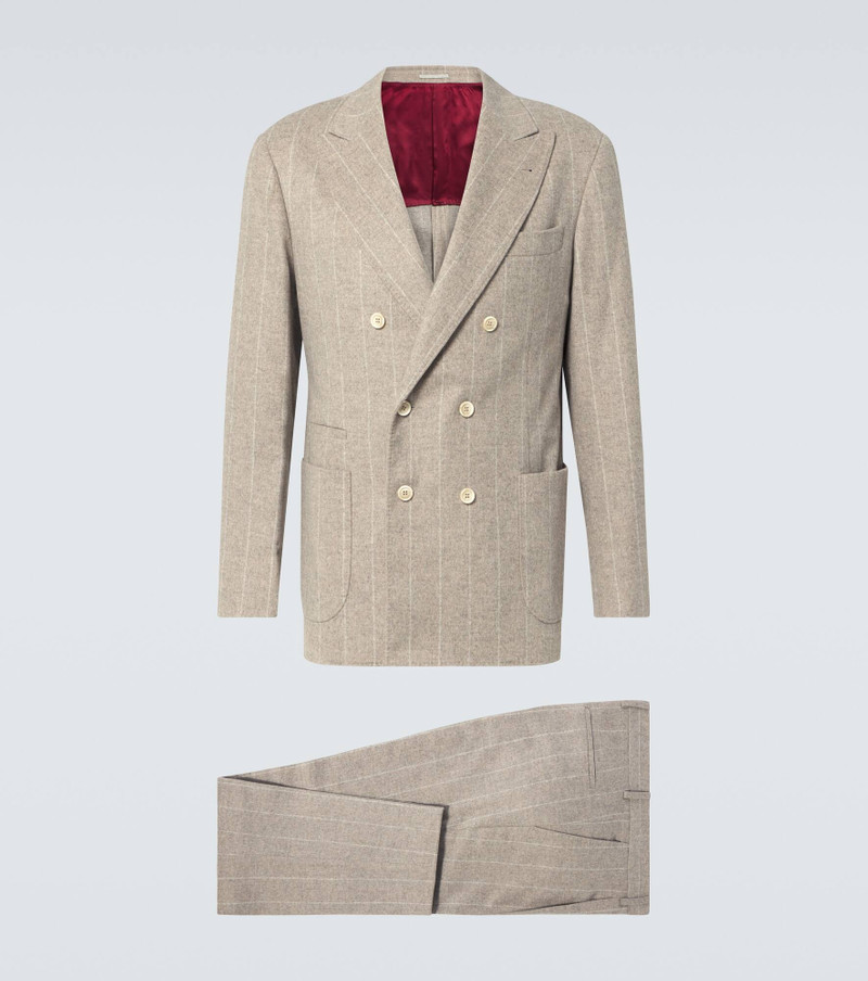 Striped wool and cashmere suit - 1