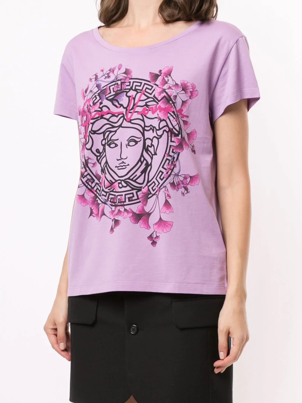 floral medusa head T-shirt - 3