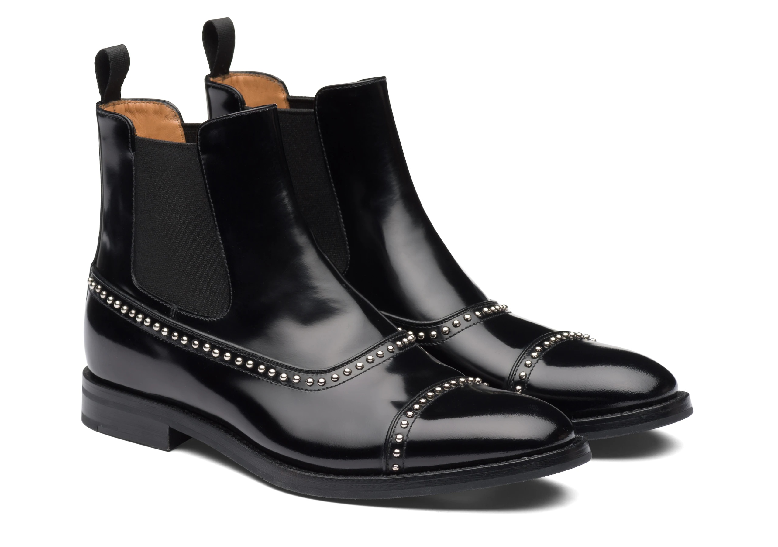 Anjelica met.
Polished Fumè Chelsea Boot Stud Black - 2