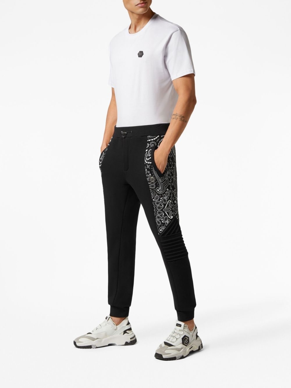 paisley-print cotton track pants - 2