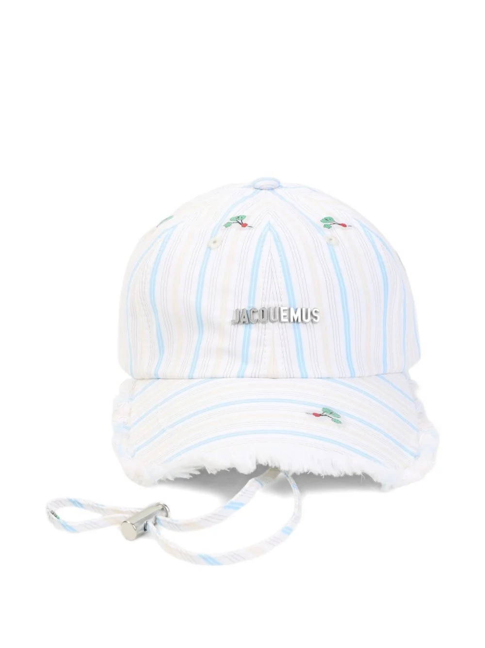 stripe embroidery baseball cap - 1