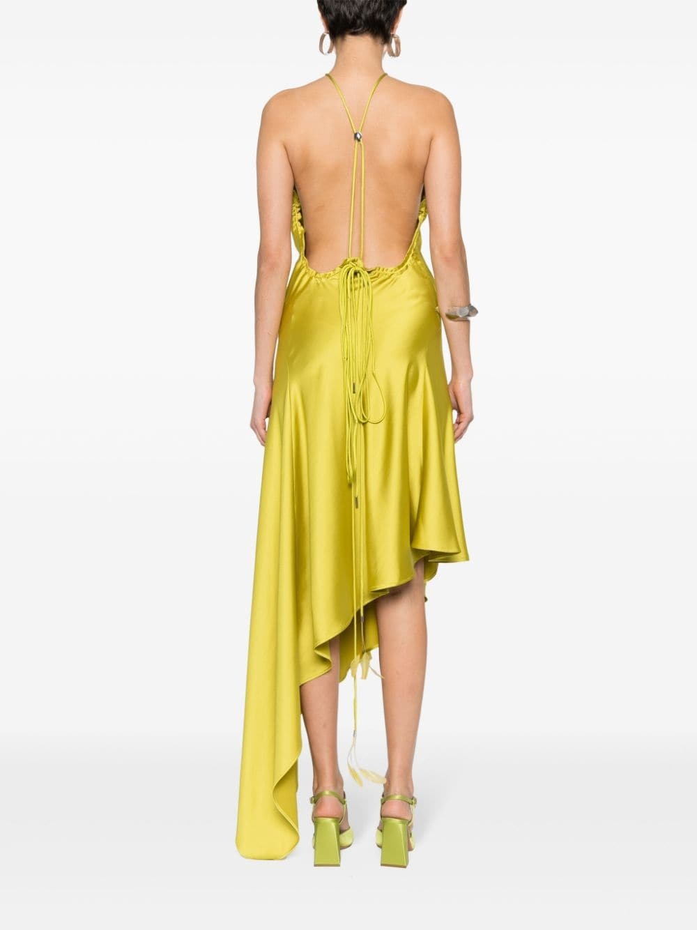 ruched satin midi dress - 4