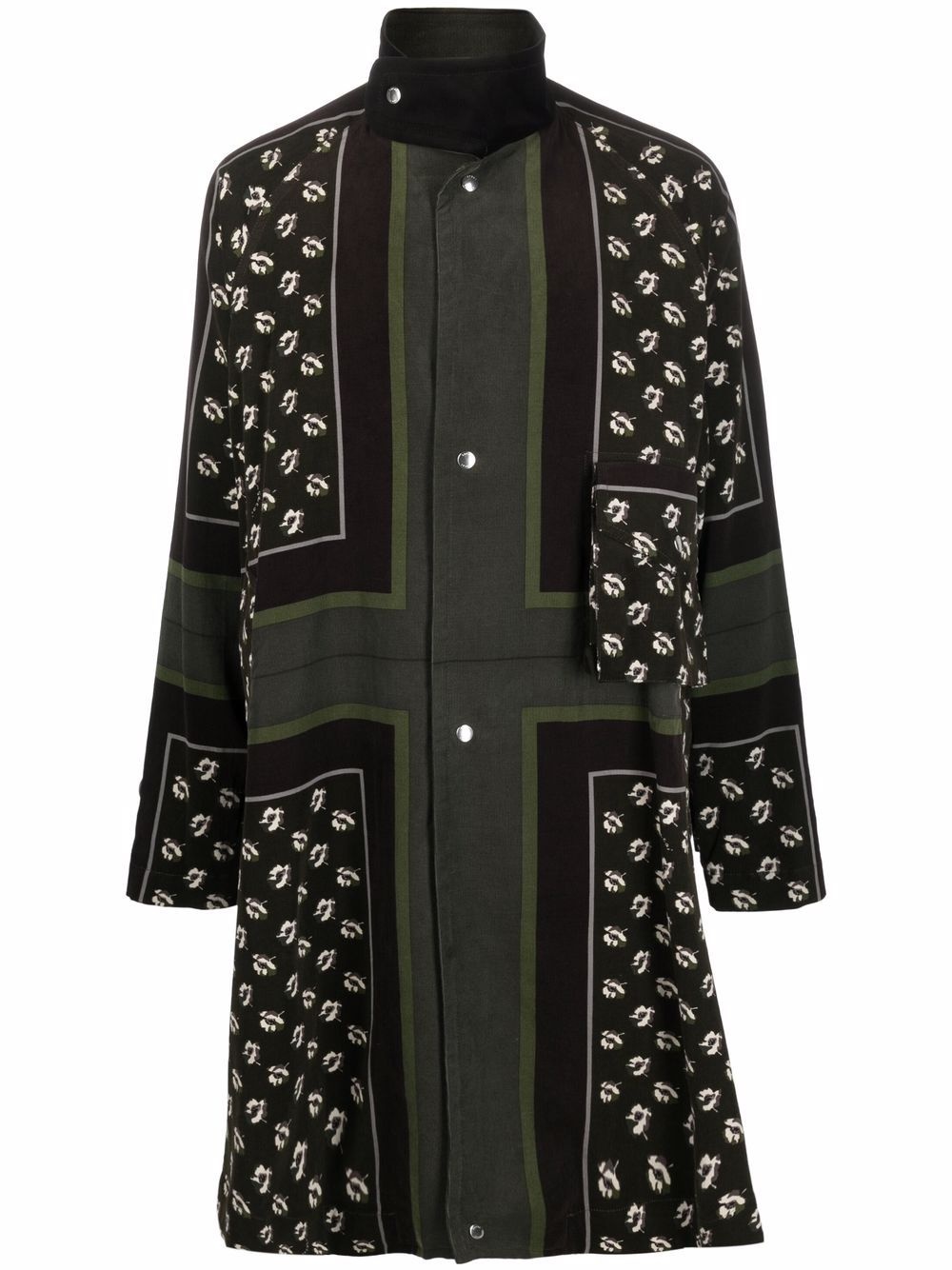 embroidered single-breasted coat - 1