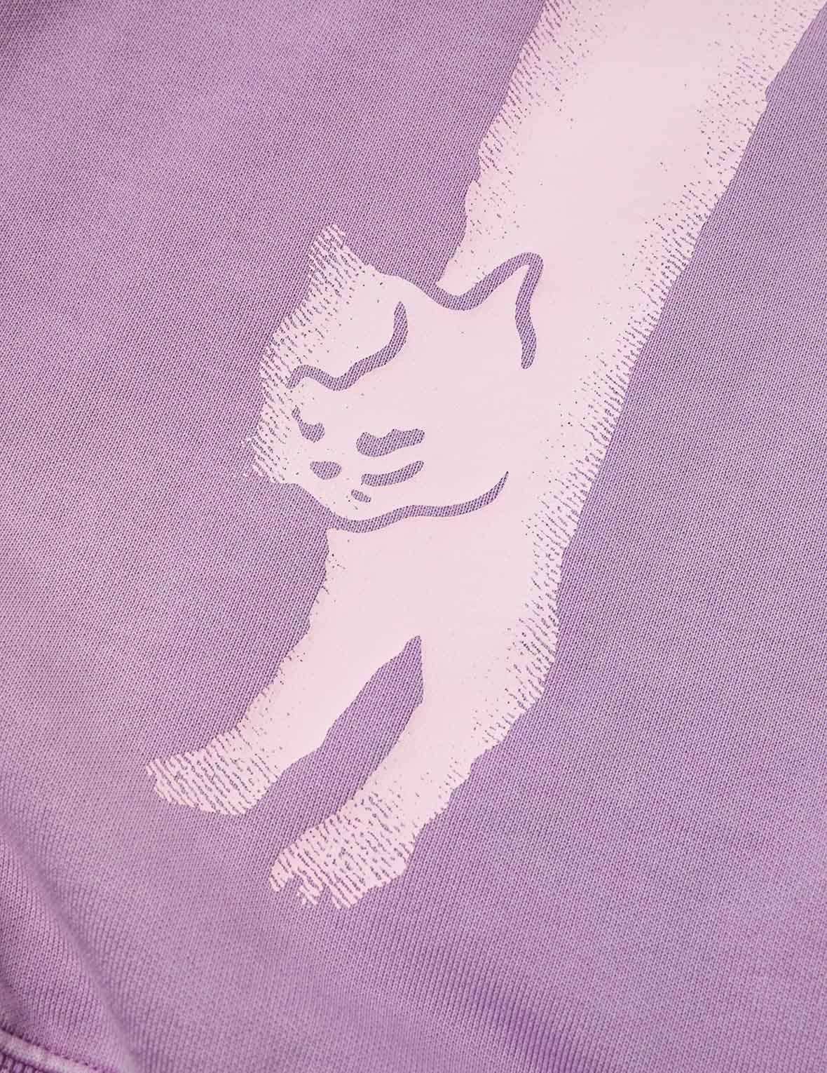 Fuzzy Cat Daicock Print Cropped Hoodie - 5