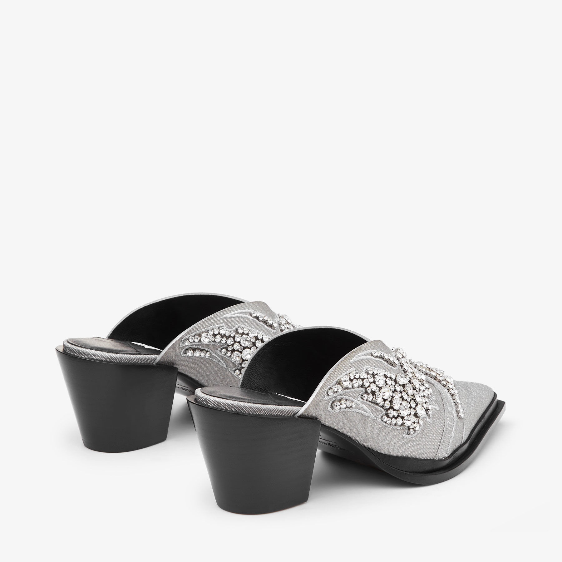 Cece Mule II 60
Silver Glitter Crystal Mules - 5