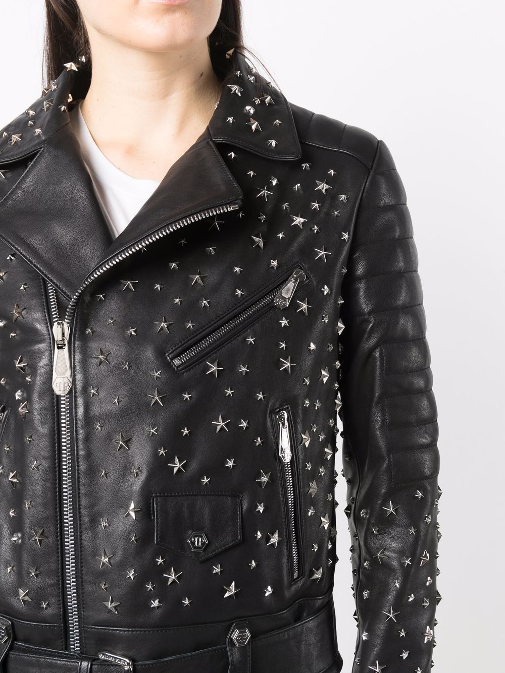 star-studded biker jacket - 5