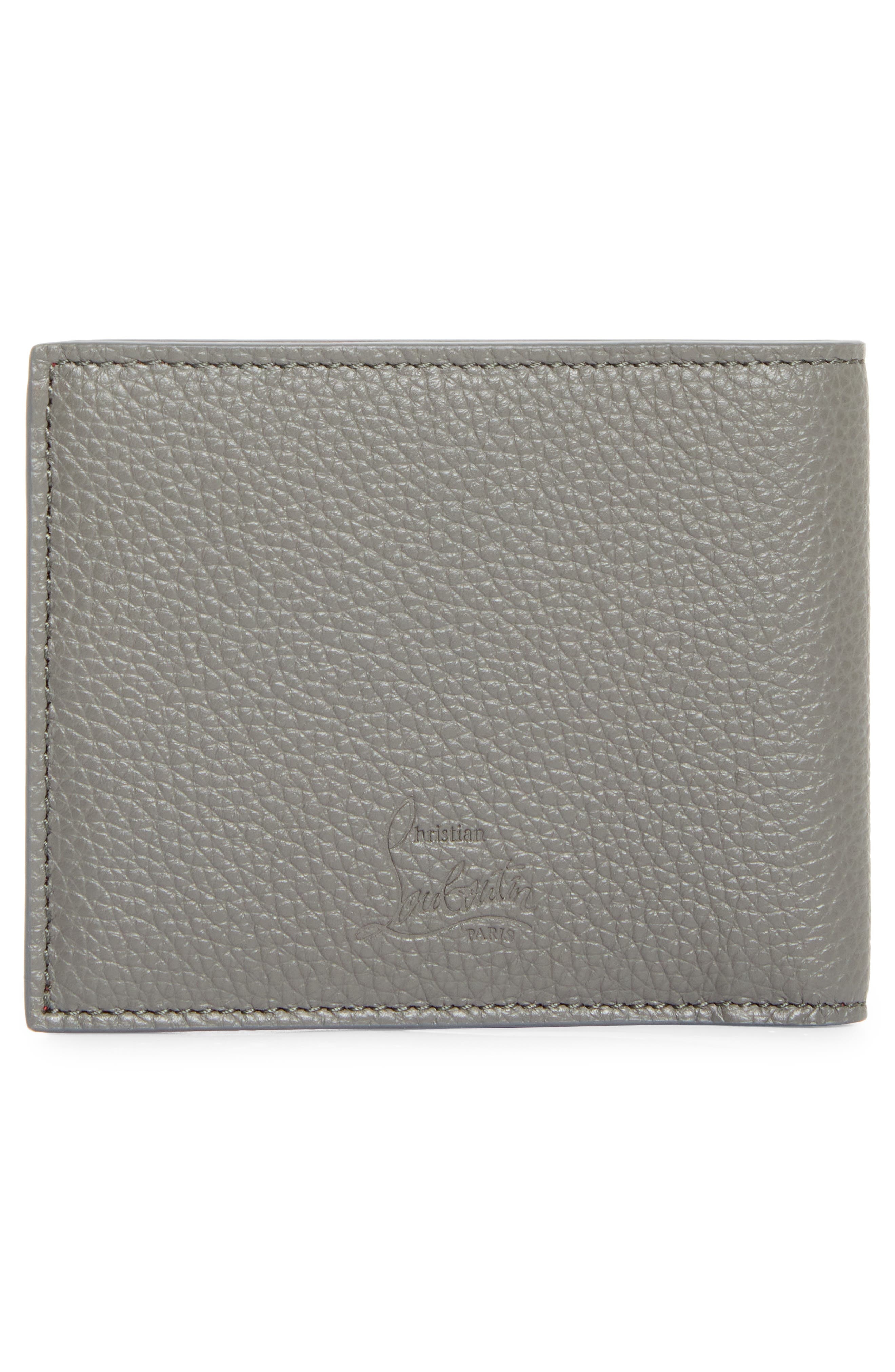 Christian Louboutin Funky Studded Leather Bifold Wallet in Smoke Grey at Nordstrom - 3