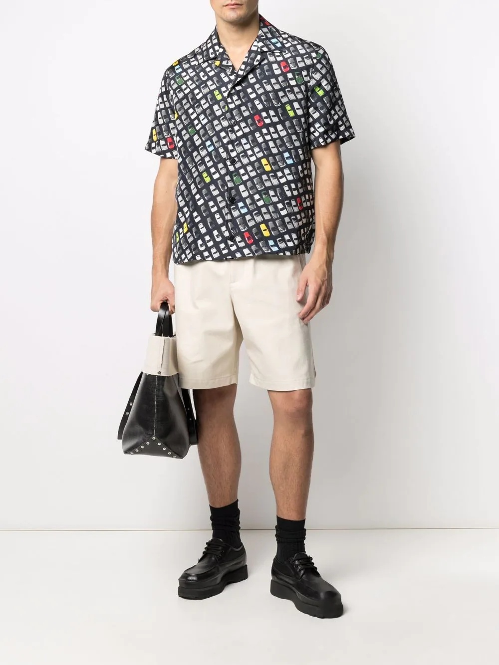 car-print short-sleeve shirt - 2