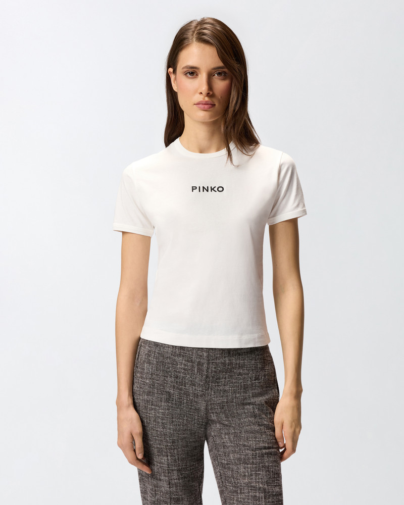 PINKO SHORT-SLEEVED T-SHIRT WITH EMBROIDERED LOGO outlook