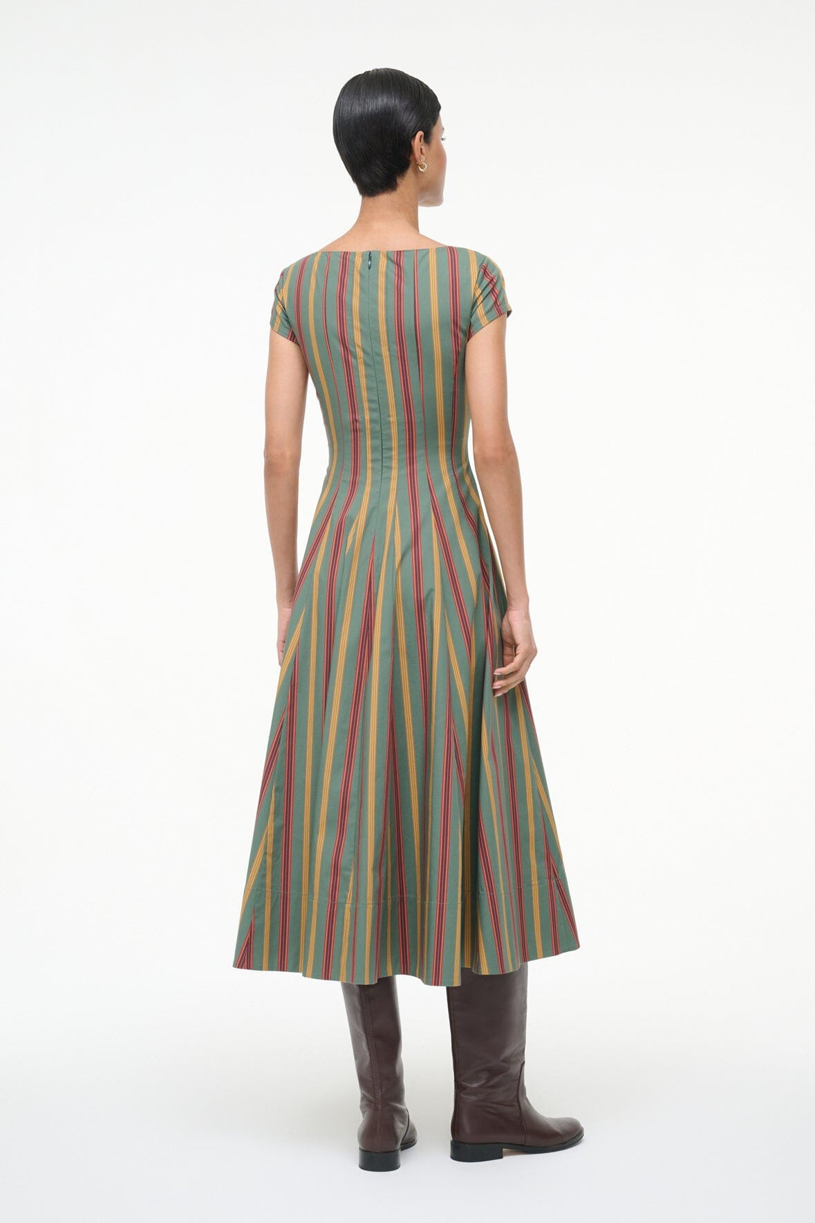 STAUD SHORT SLEEVE WELLS DRESS TRAILBLAZER STRIPE - 5