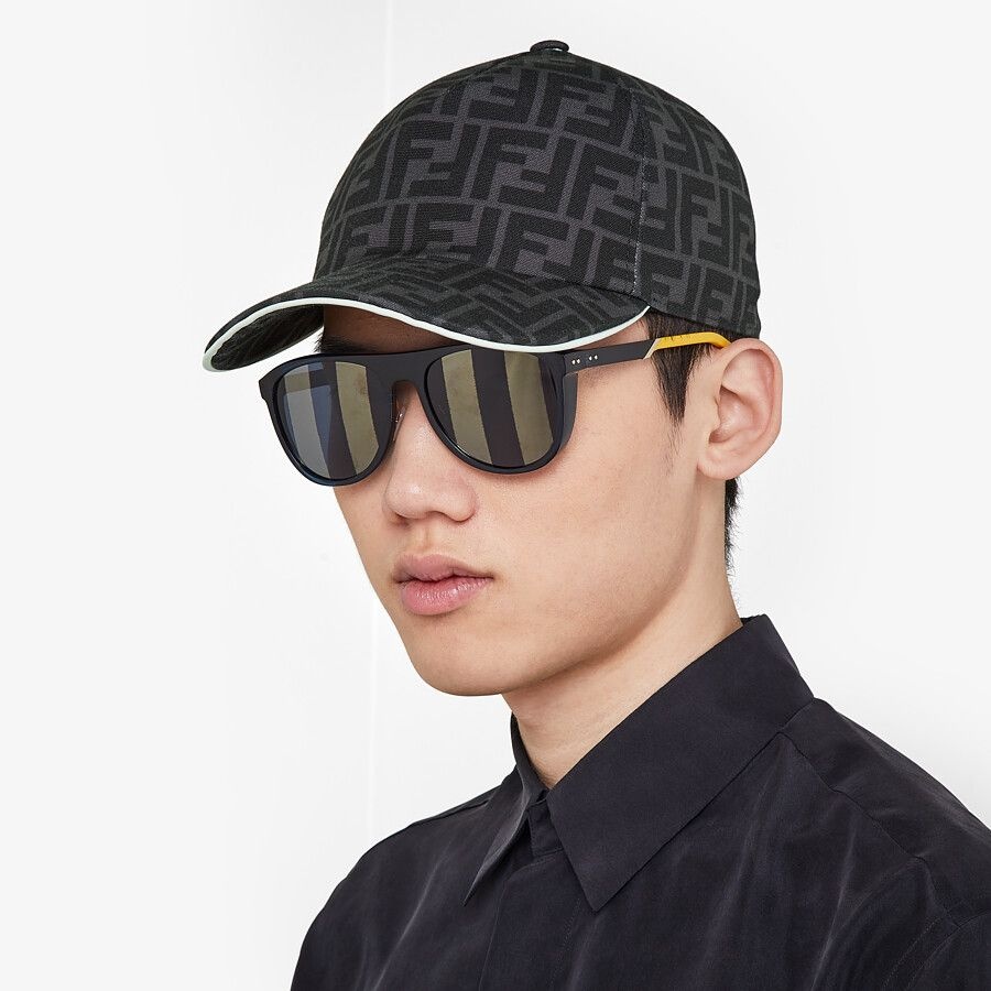 Black fabric baseball cap - 3