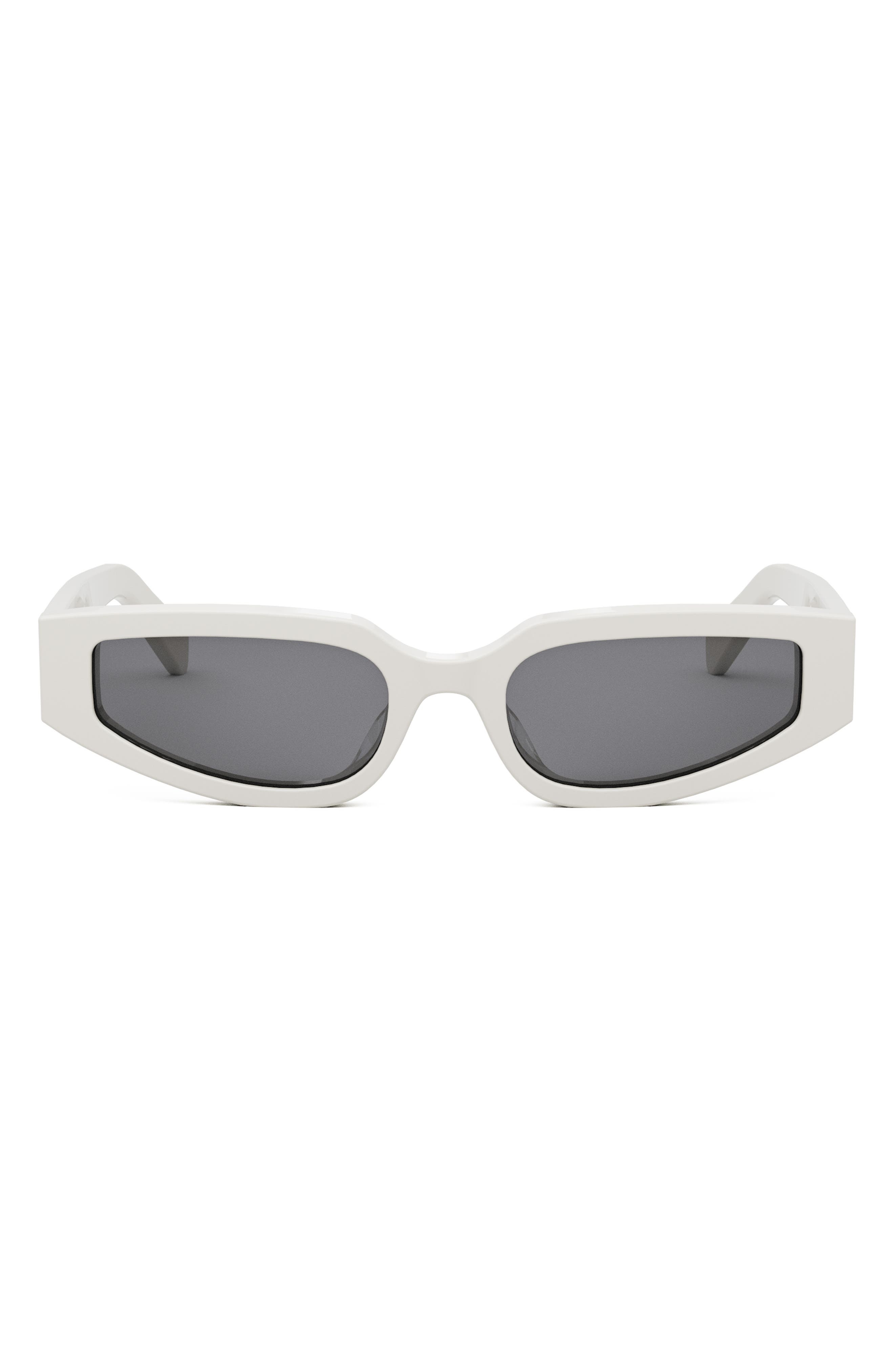 CELINE Triomphe 54mm Geometric Sunglasses in Ivory /Smoke at Nordstrom - 1