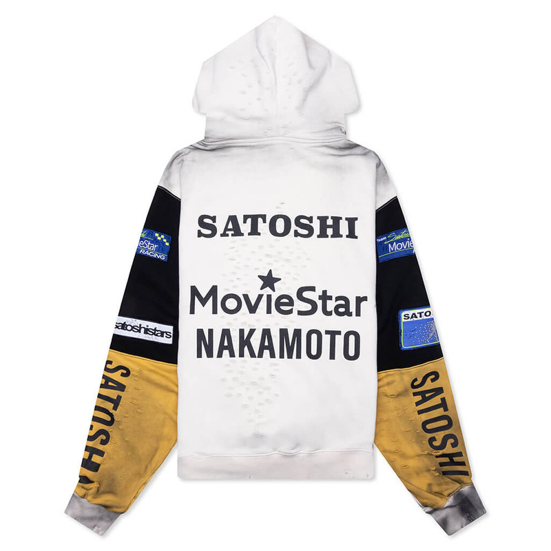 SATOSHI NAKAMOTO MOVIE STAR HOODIE - WHITE outlook