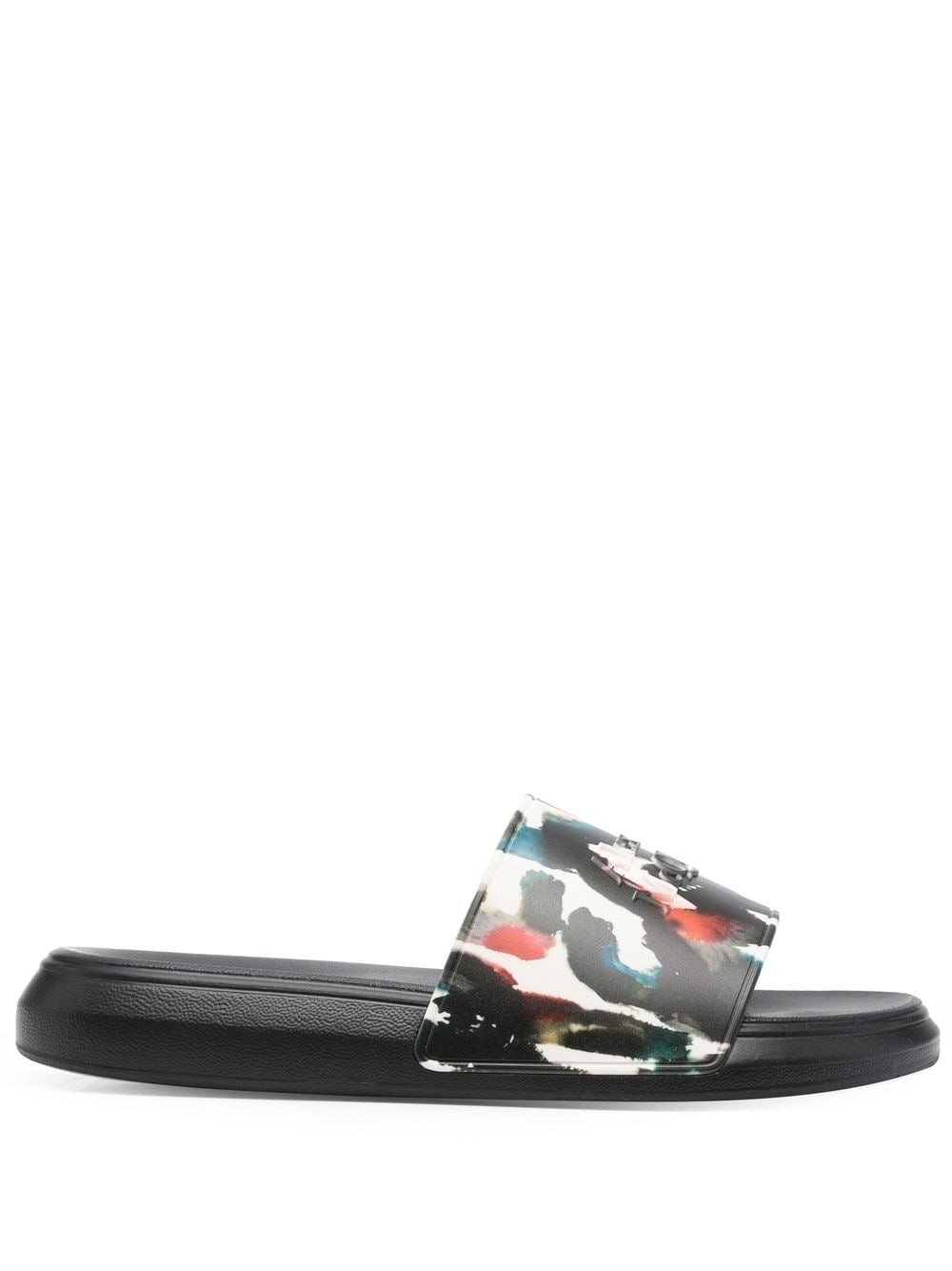 graphic logo print pool slides - 1