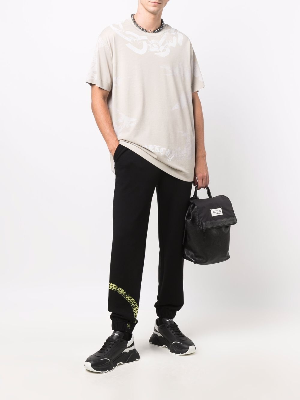 chain-link print logo T-shirt - 2