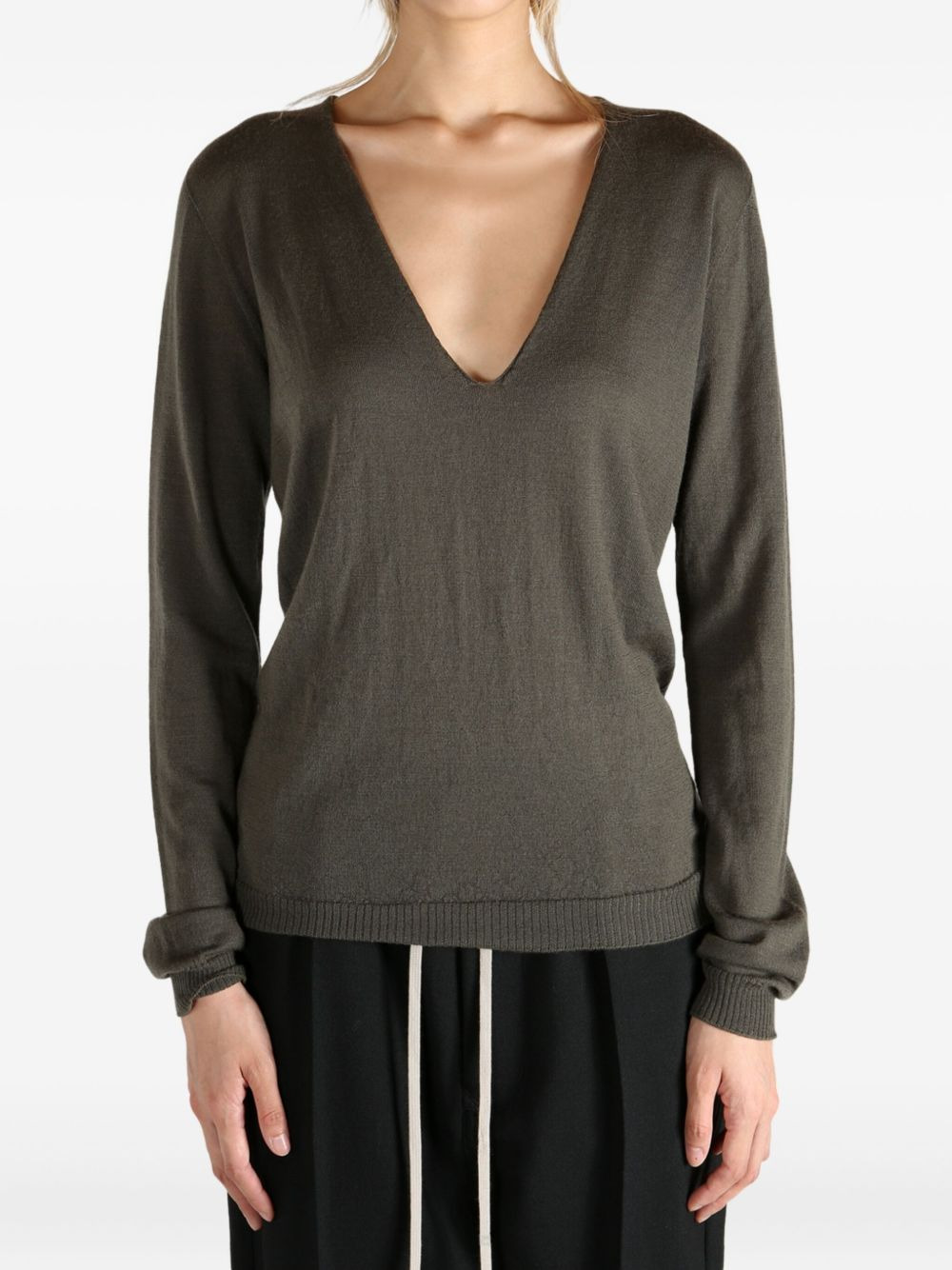 V-neck long-sleeve sweat - 3