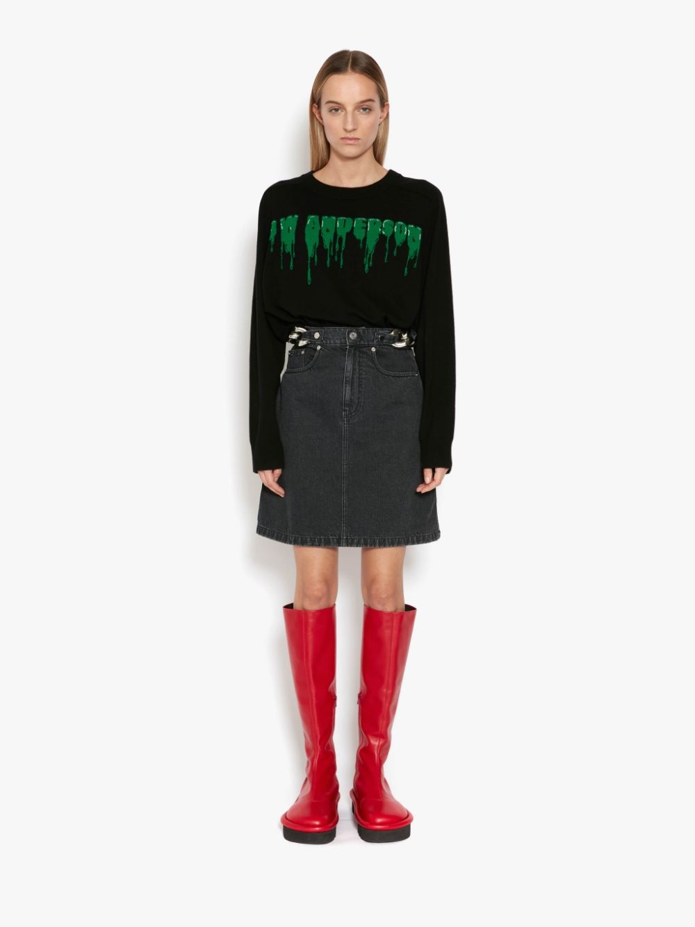 intarsia-knit logo jumper - 5