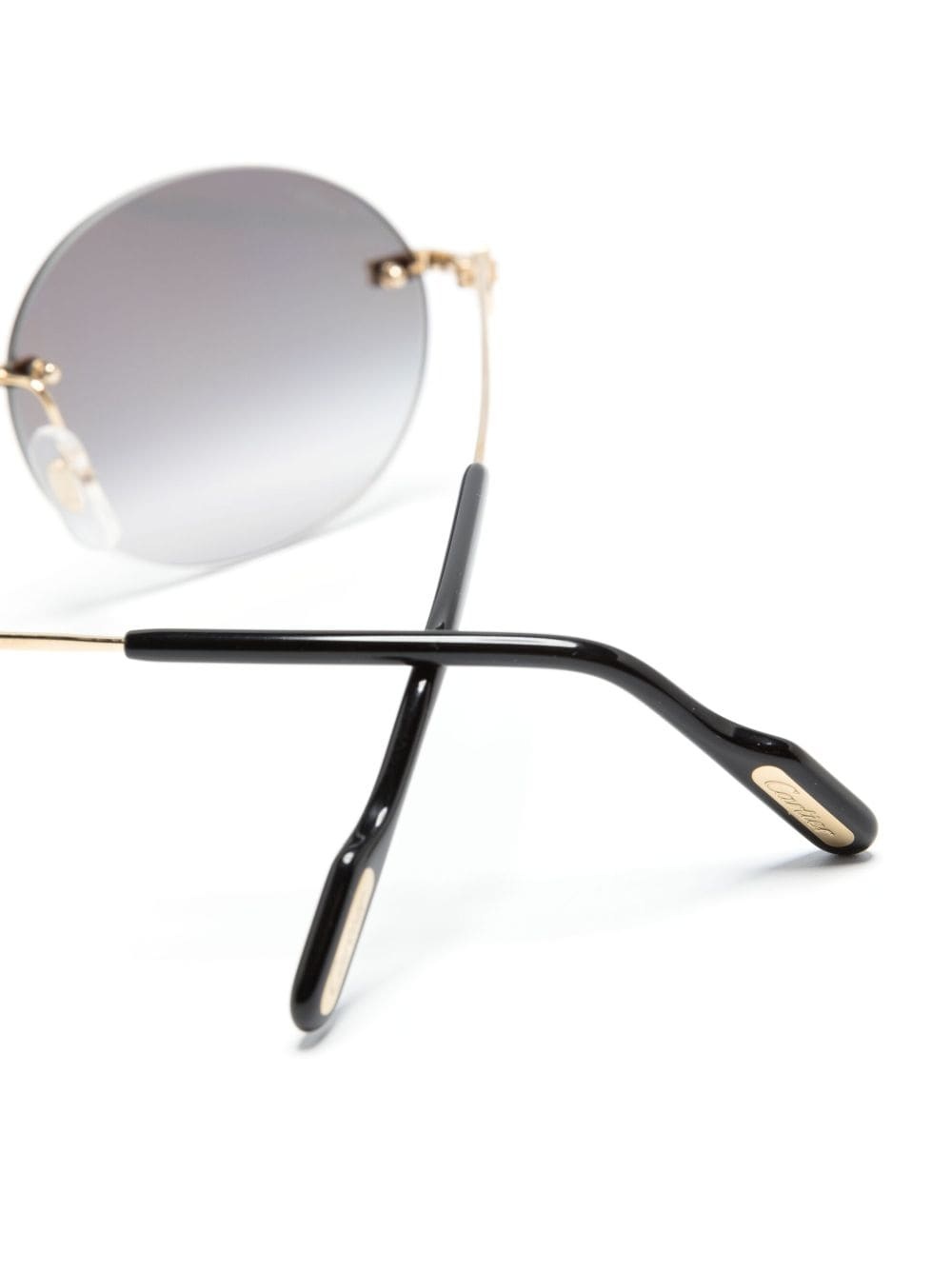 metallic oval-frame sunglasses - 3