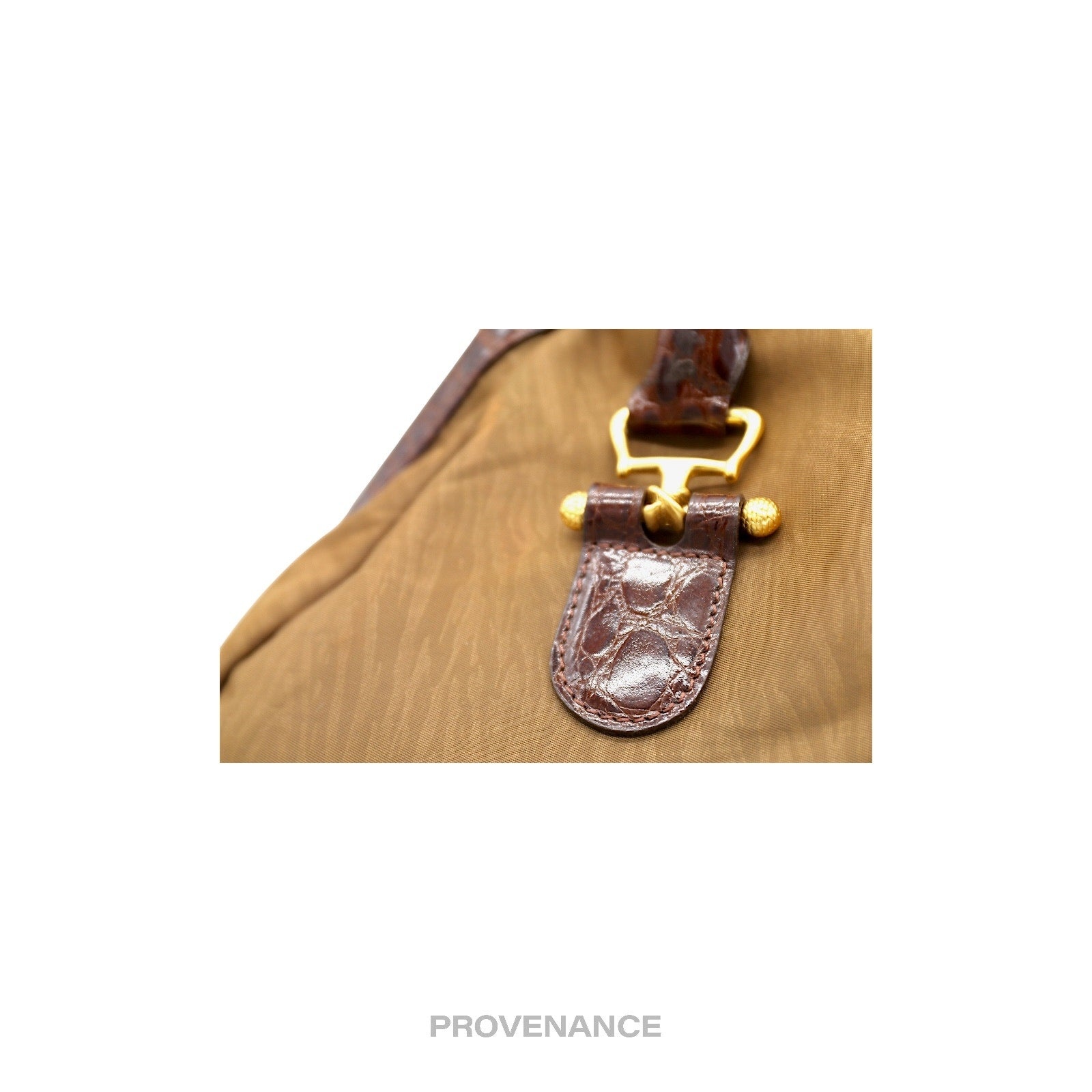 Balenciaga BB Logo Tote Bag - Tan Brown Croc - 9
