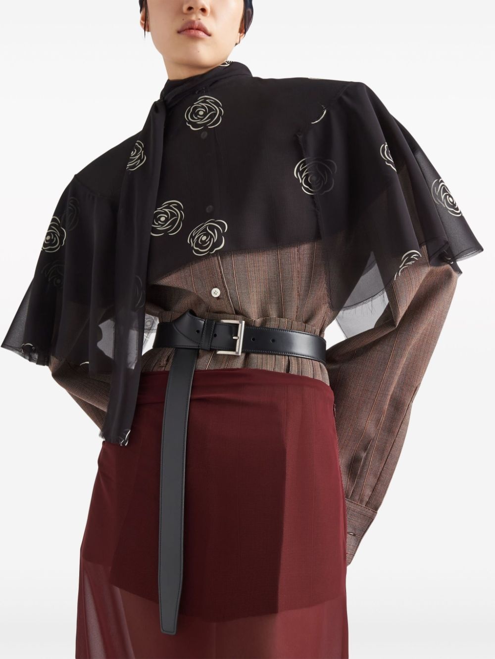 buckled leather belt - 3