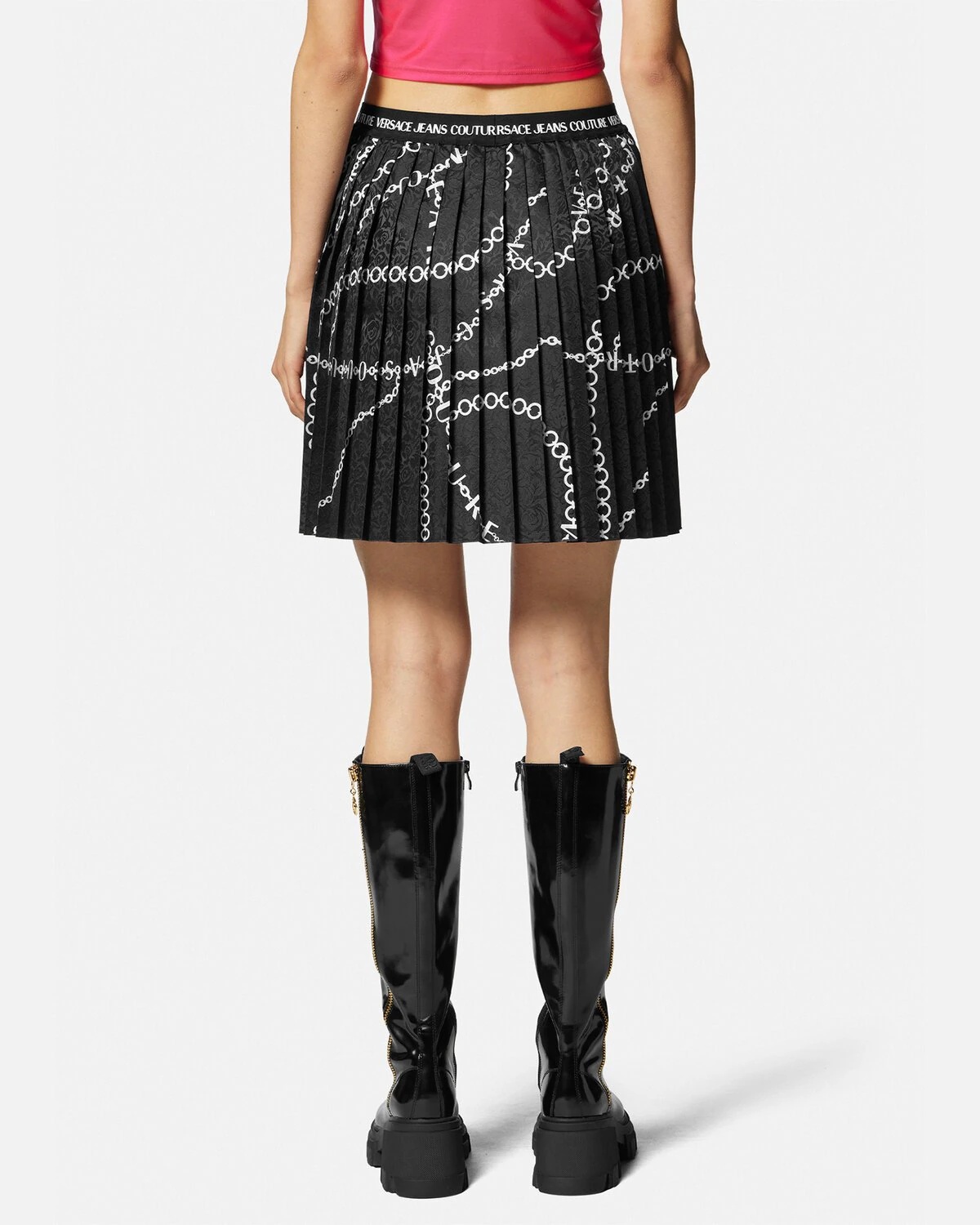 Necklace Pleated Mini Skirt - 4