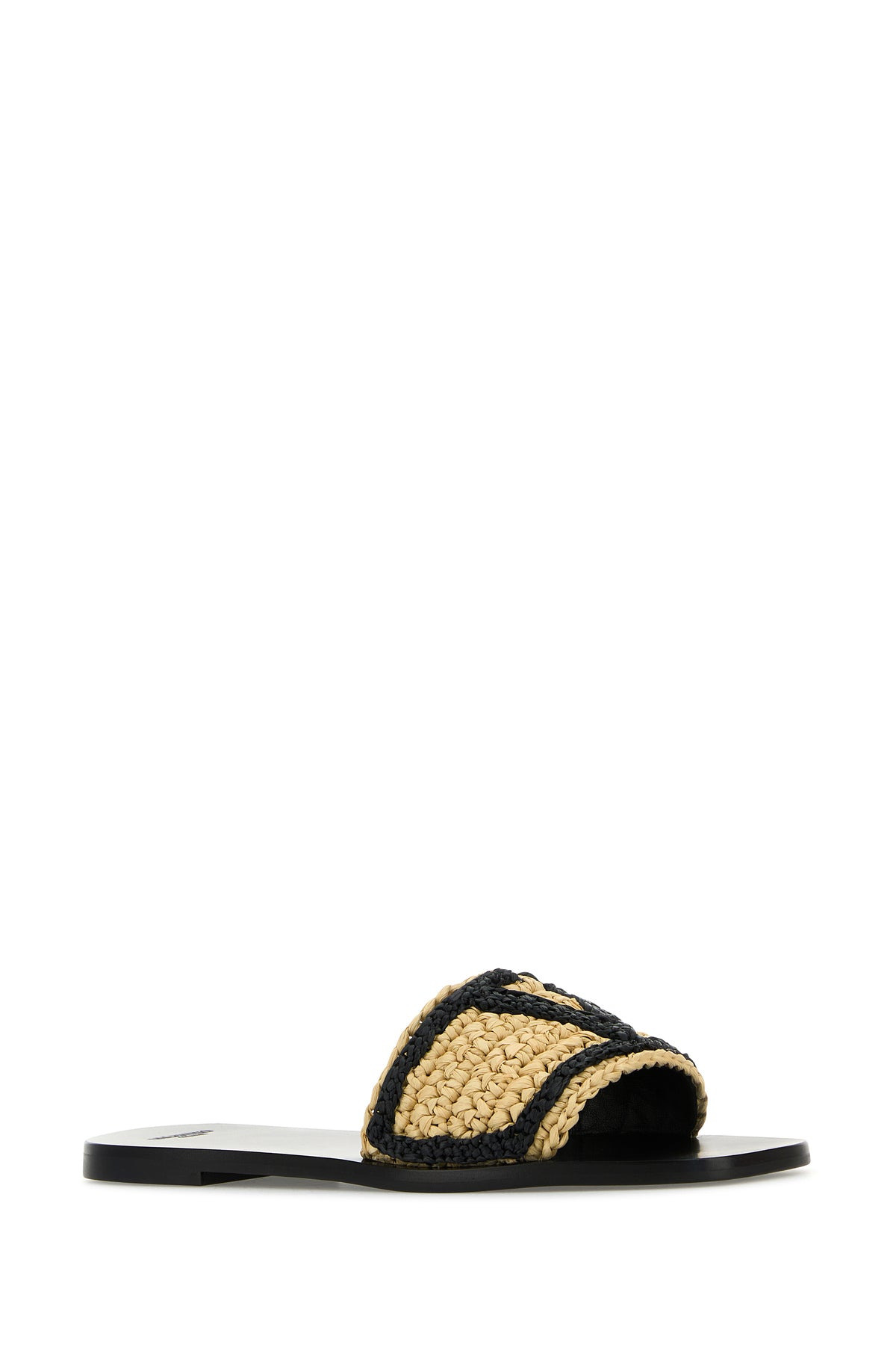 Raffia VLogo Signature slippers - 2