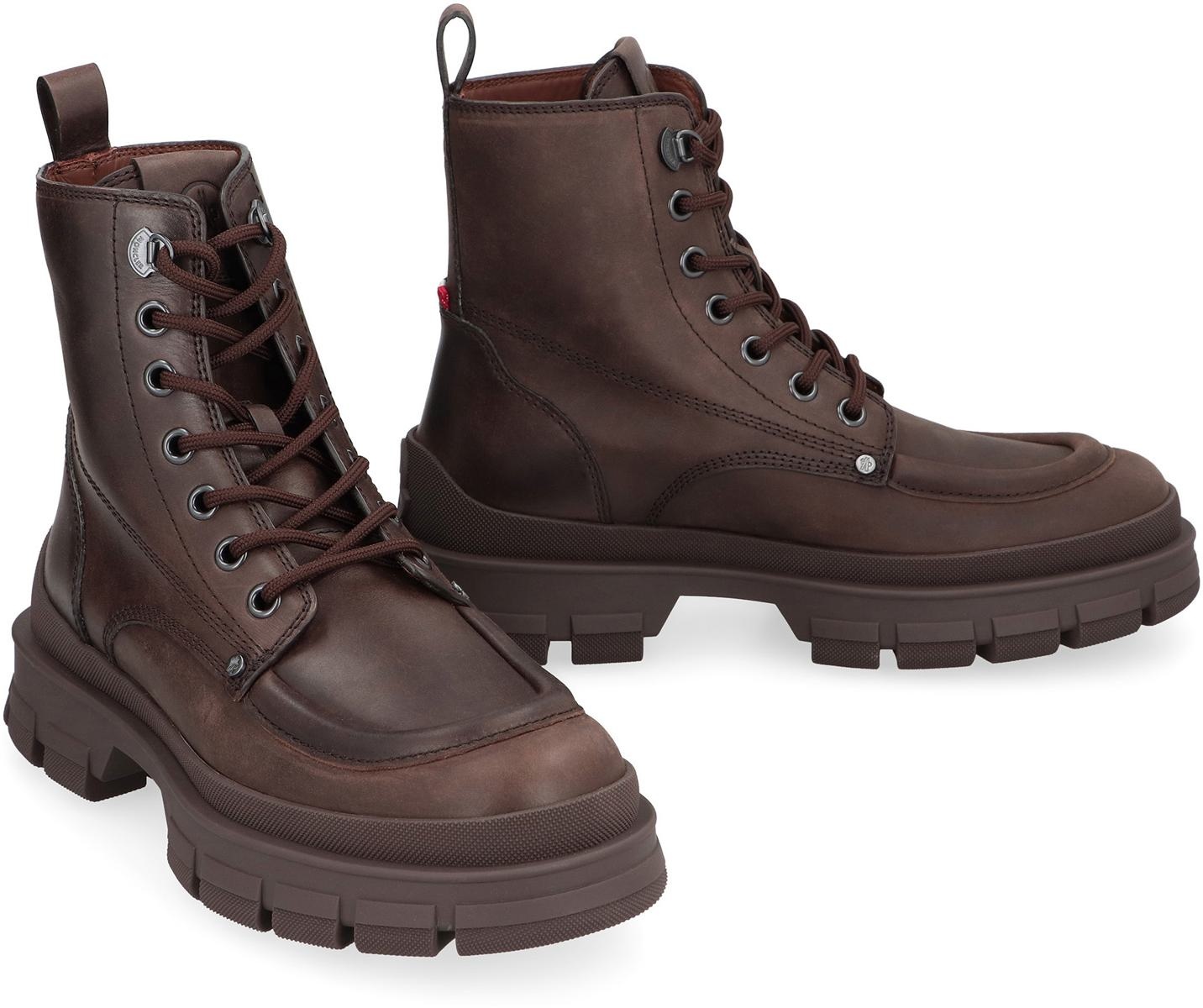 Moncler Hevea City Leather Lace-Up Boots - 3