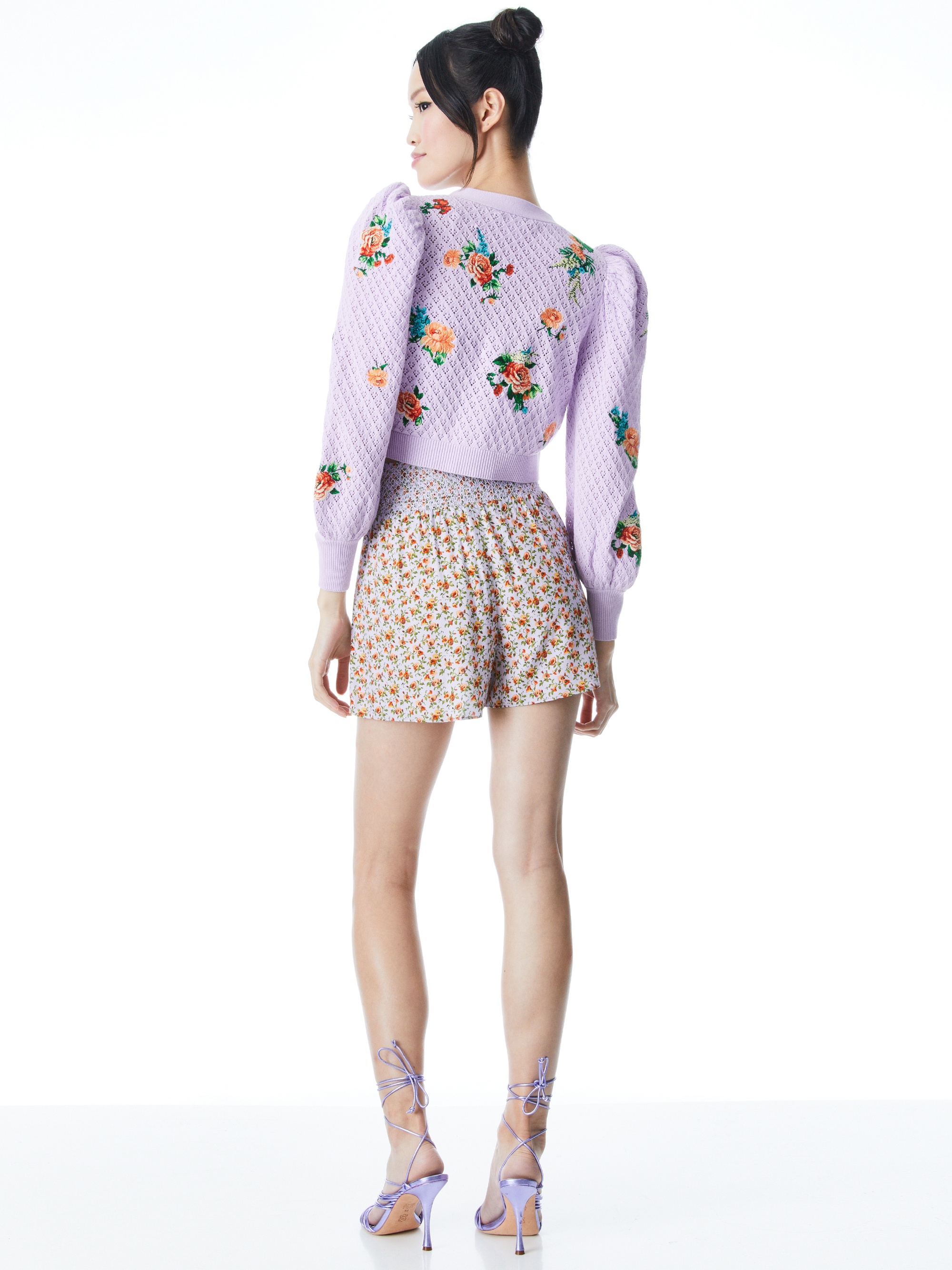 MORITA FLORAL PUFF SLEEVE CARDIGAN - 2