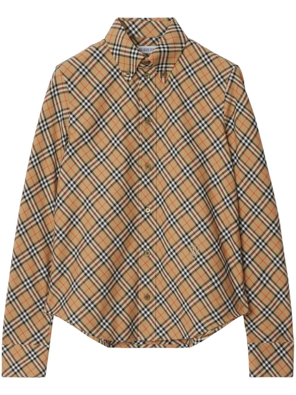 check-pattern cotton shirt - 1