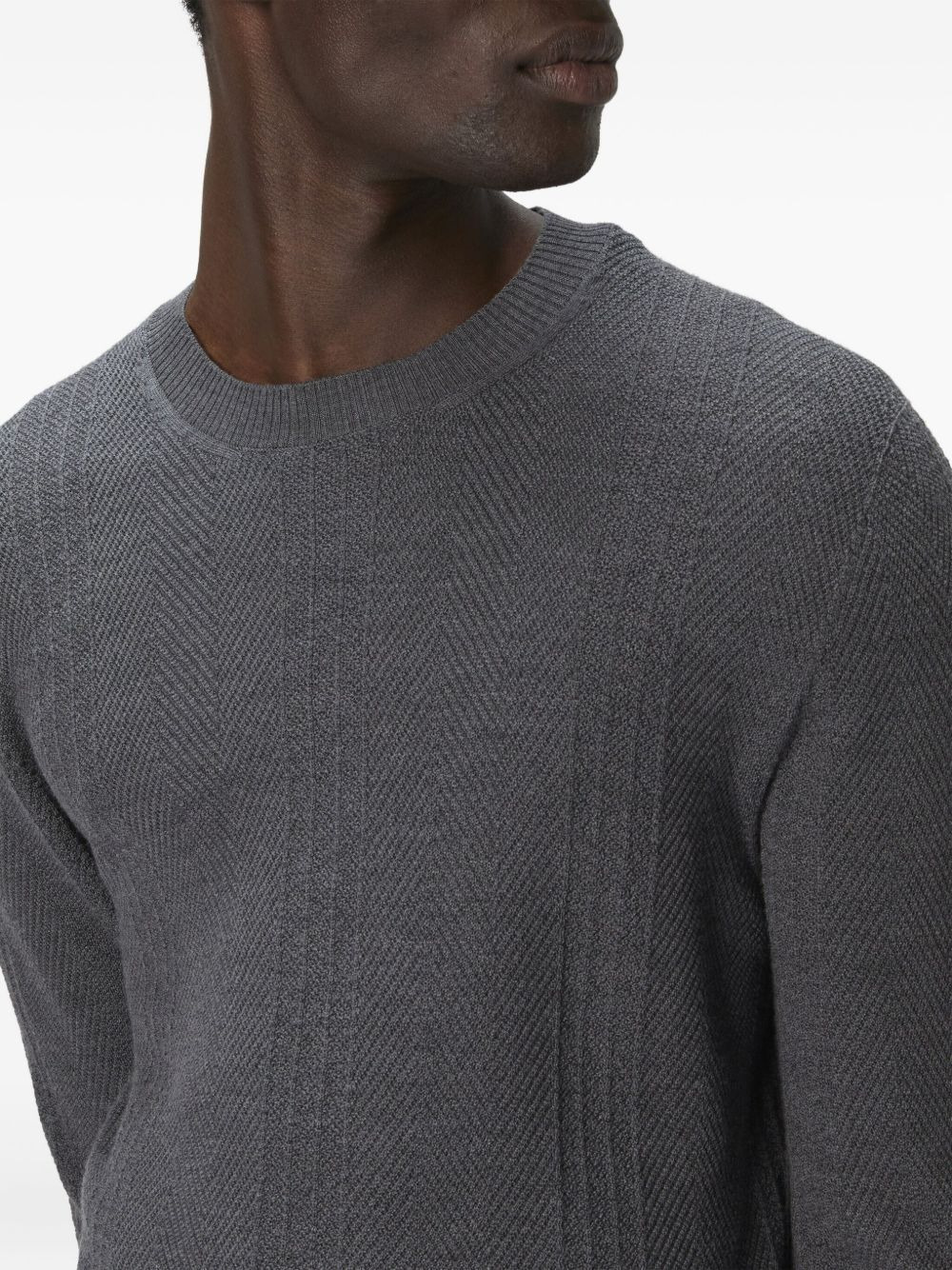 herringbone cable knit sweater - 4