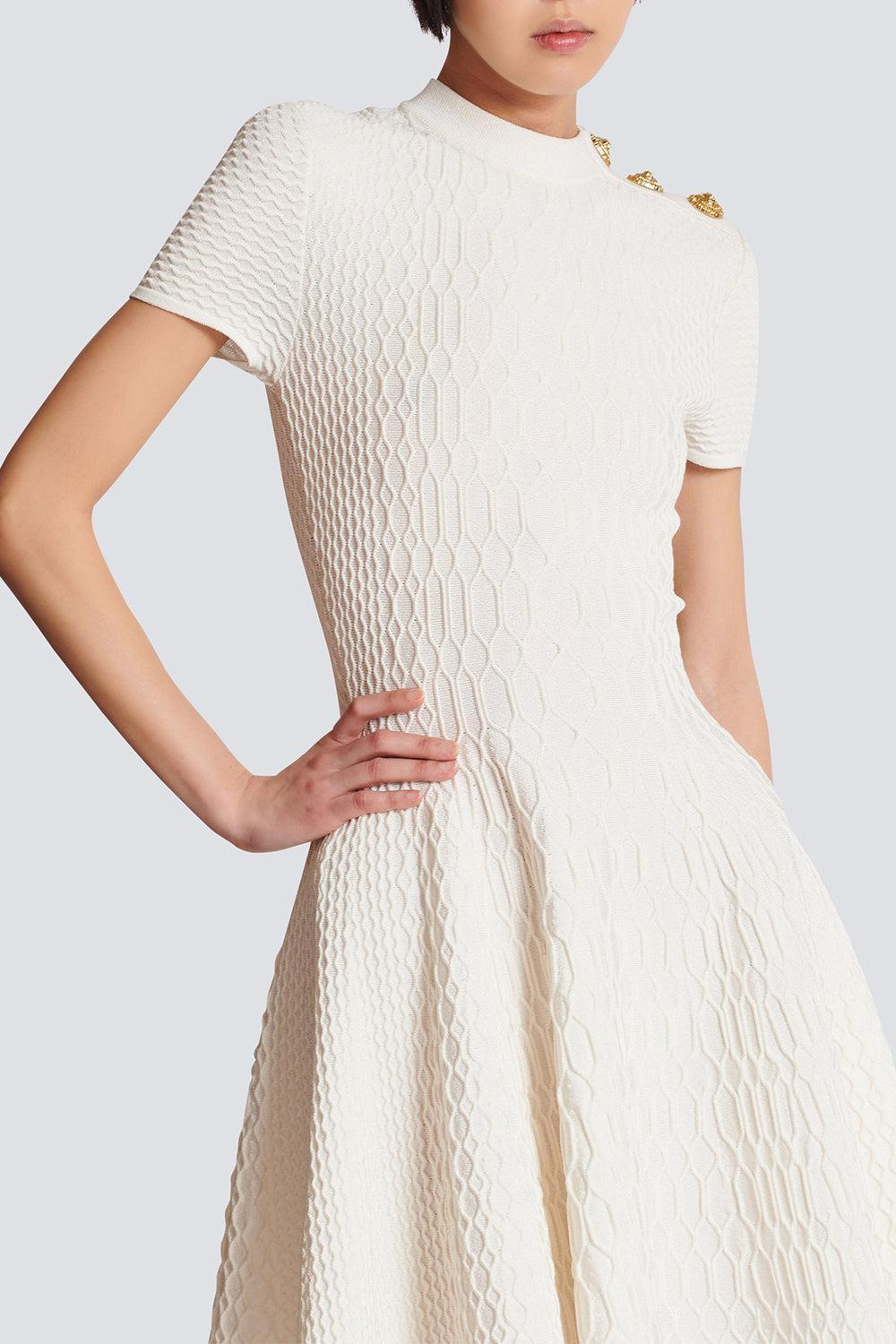 Three Button Flare Dress - 5