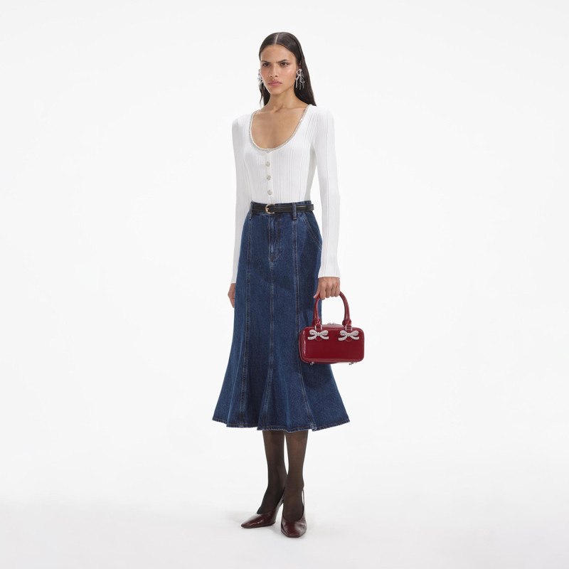 White Embellished Knit Top 2