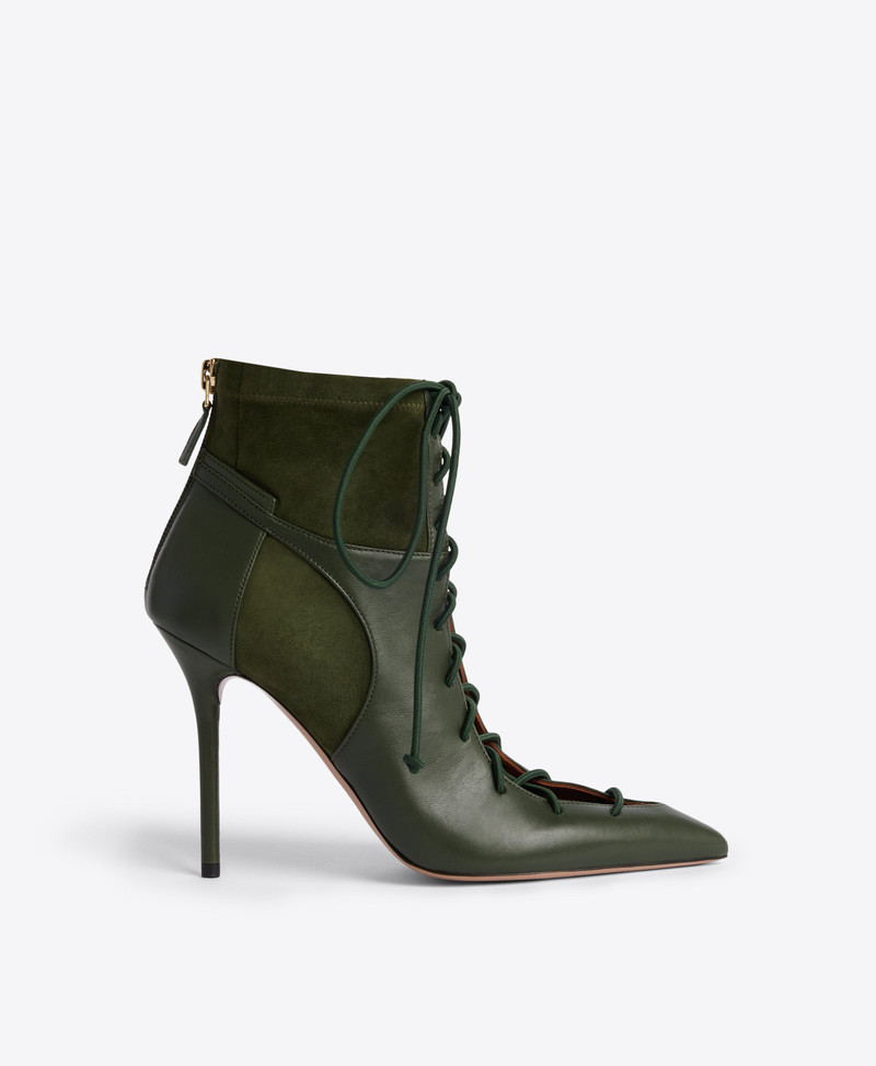 Montana 100 Green Leather & Suede Ankle Boots 1