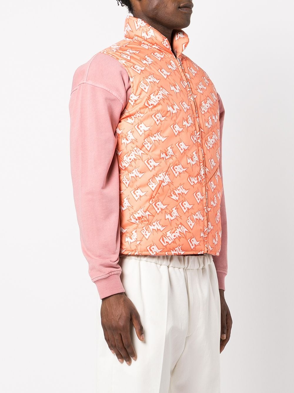 reversible logo-print padded gilet - 4